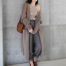 Load image into Gallery viewer, Autumn Women Long Sleeve Knitted Sweater Cardigans Spring Female Solid Long Top Ladies Casual Loose Knitwear Coat Pull Femme
