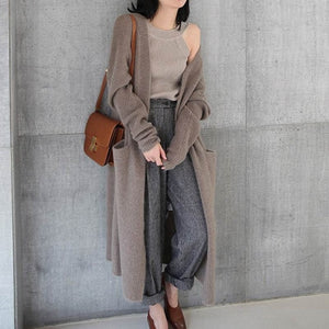 Autumn Women Long Sleeve Knitted Sweater Cardigans Spring Female Solid Long Top Ladies Casual Loose Knitwear Coat Pull Femme